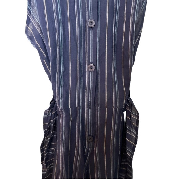 Everyday Ritual Tori Blue Tie Front Wide Leg Jumpsuit S - Picture 8 of 11